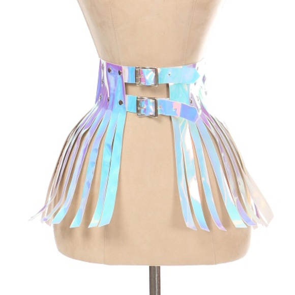 Blue/Purple Holo Fringe Skirt main image 1